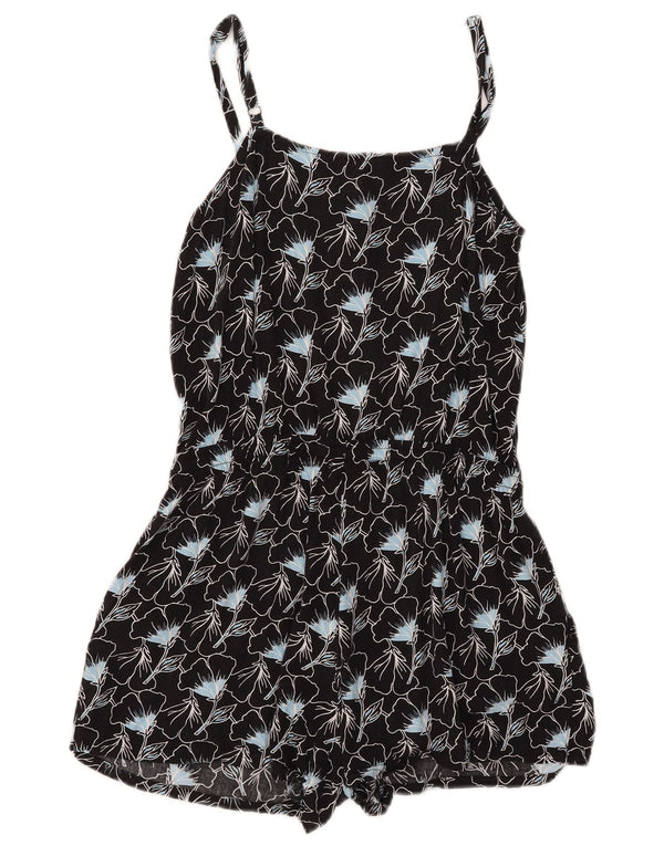 Tutina corta senza maniche da donna Levi's UK 10 piccola viscosa floreale nera