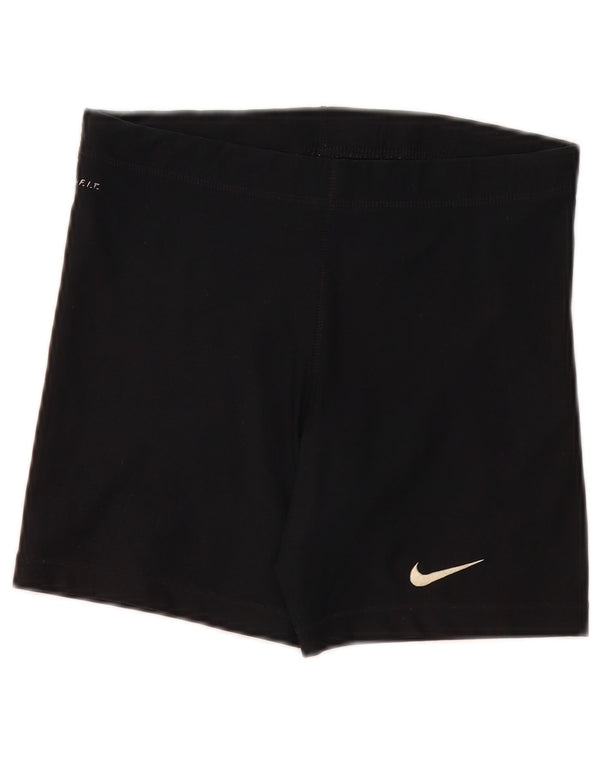 Pantaloncini sportivi Nike Dri Fit Graphic da donna US 4/6 Small Nero Poliestere