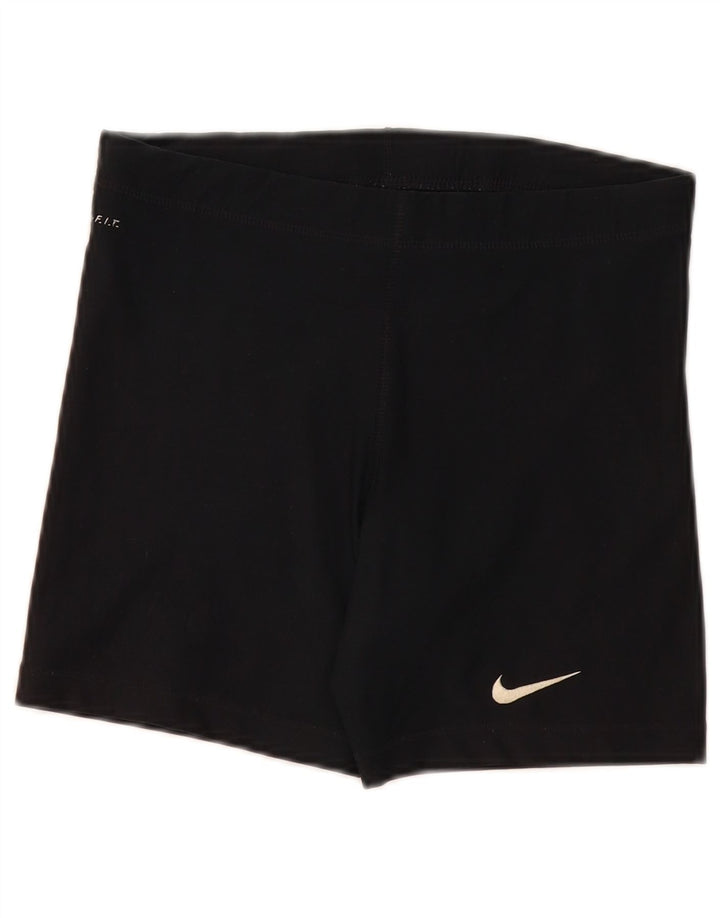 Pantaloncini sportivi Nike Dri Fit Graphic da donna US 4/6 Small Nero Poliestere
