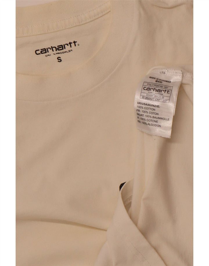 CARHARTT T-shirt grafica da uomo Top piccola in cotone bianco sporco