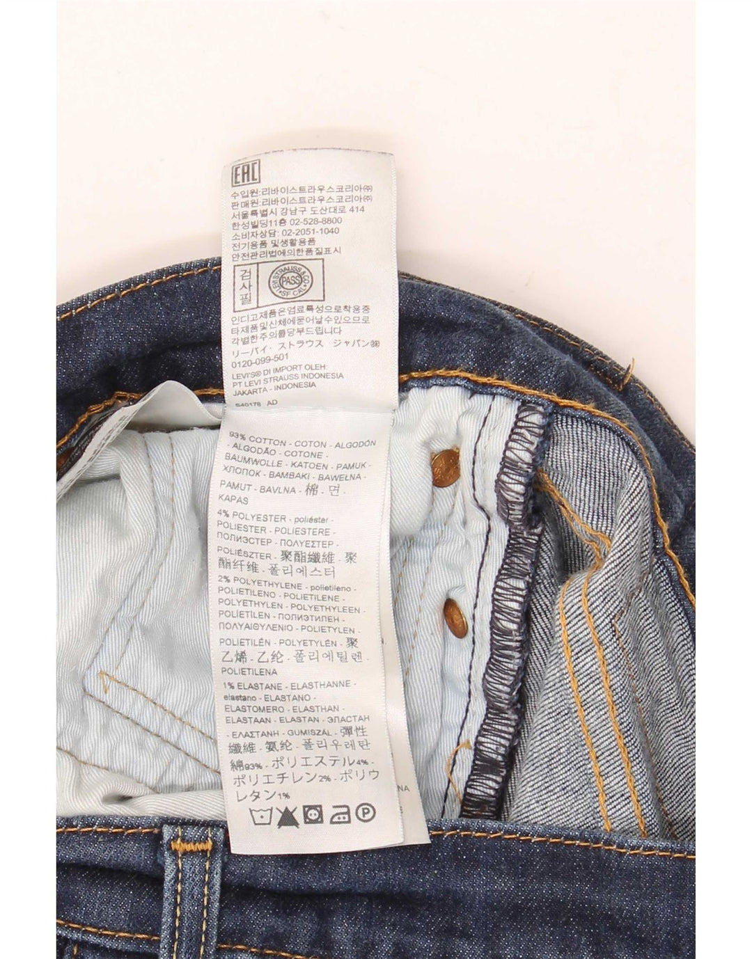 Levi's Uomo 511 Slim Jeans W31 L30 Cotone Blu