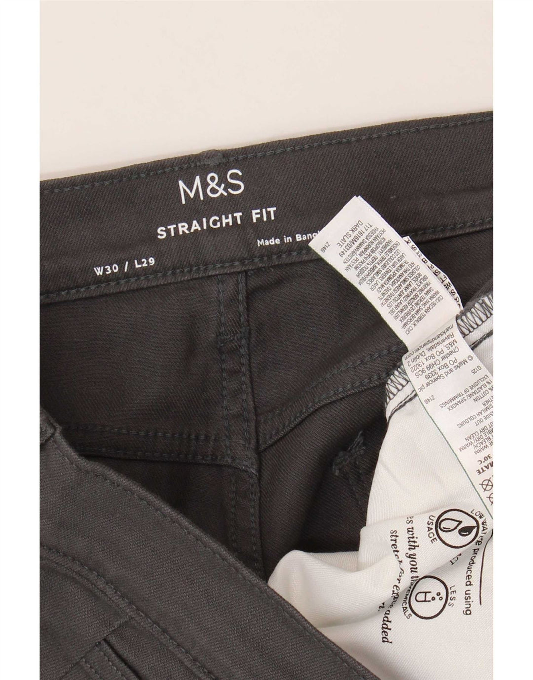 Jeans dritti da donna Marks & Spencer W30 L29 cotone grigio