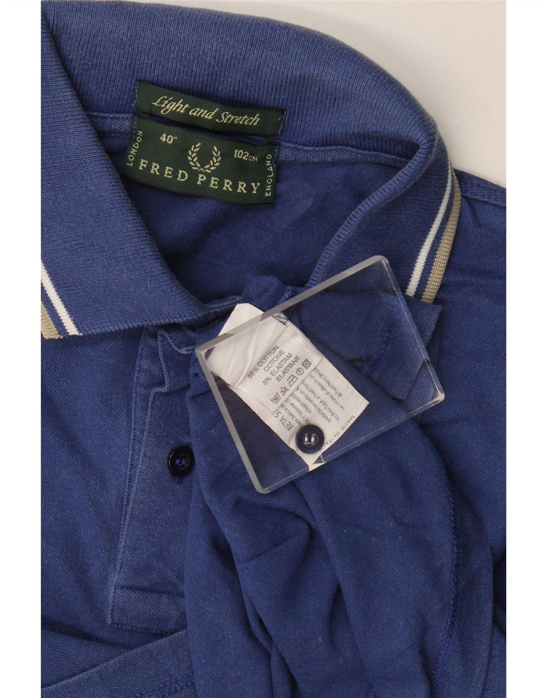 Polo da uomo Fred Perry piccola in cotone a righe blu navy