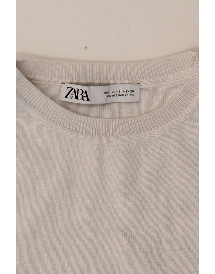 Canotta corta da donna Zara UK 8 piccola bianca