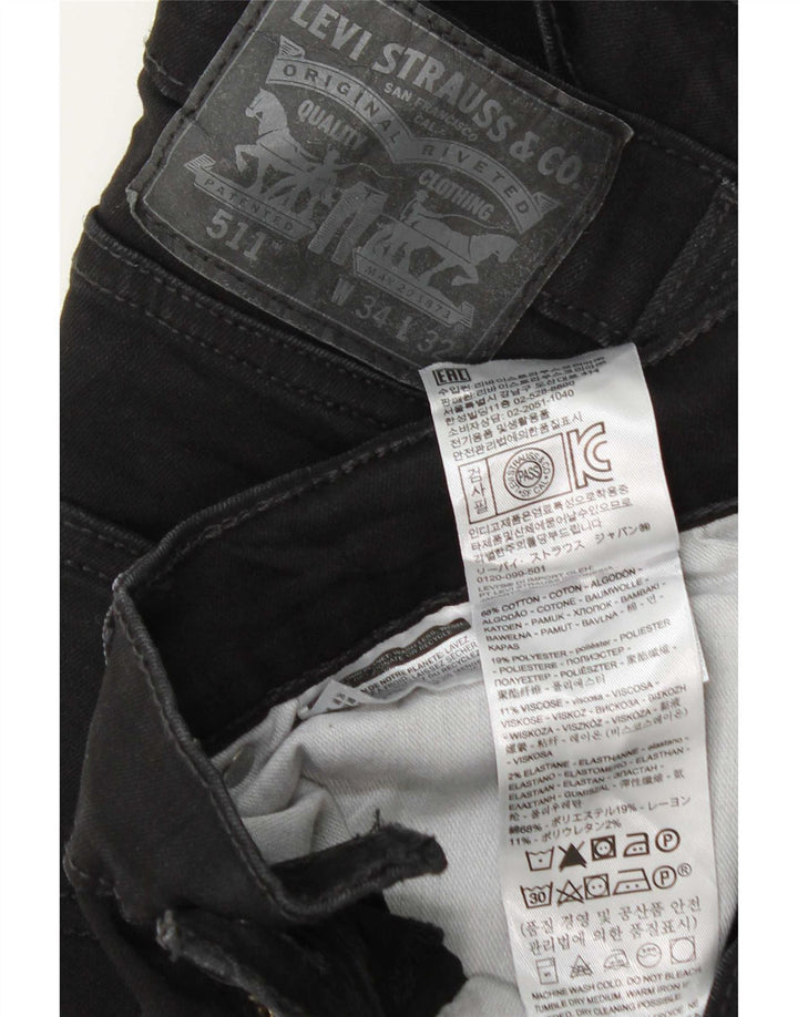 Jeans Levi's Uomo 511 Slim W34 L32 Cotone Nero