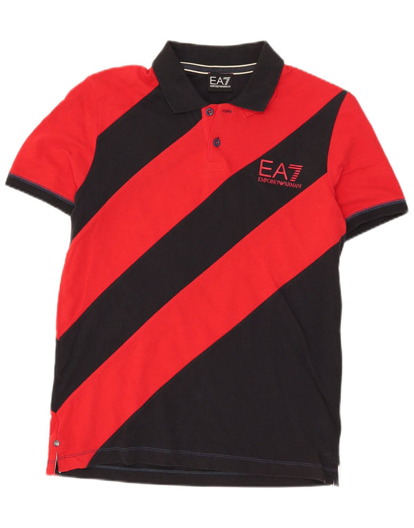 Polo grafica da uomo Emporio Armani in cotone a righe nere medie