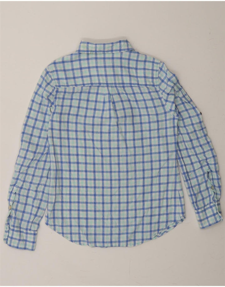VINEYARD VINES Womens Pullover Shirt US 00 2XS Blue Check Linen Vintage Vineyard Vines and Second-Hand Vineyard Vines from Messina Hembry 