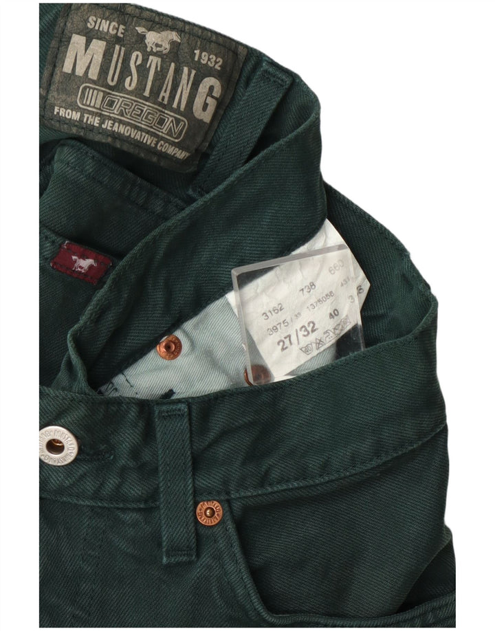 Jeans dritti da uomo Mustang W27 L32 cotone verde