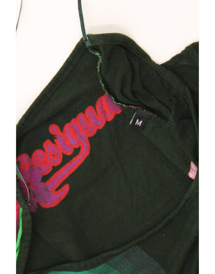 Desigual T-shirt grafica da donna Top UK 12 Medium Black Geometric