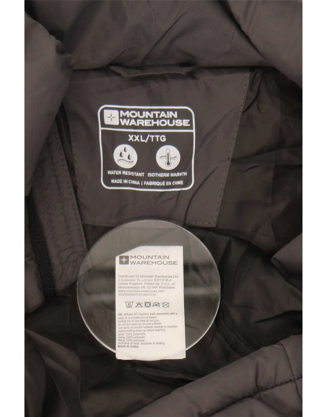Gilet imbottito da uomo Mountain Warehouse UK 44 2XL Poliammide grigio
