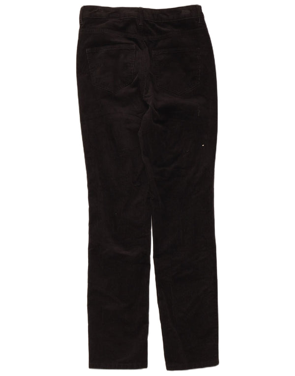 Pantaloni dritti in velluto a coste da donna Marks & Spencer UK 10 piccoli W28 L28 neri