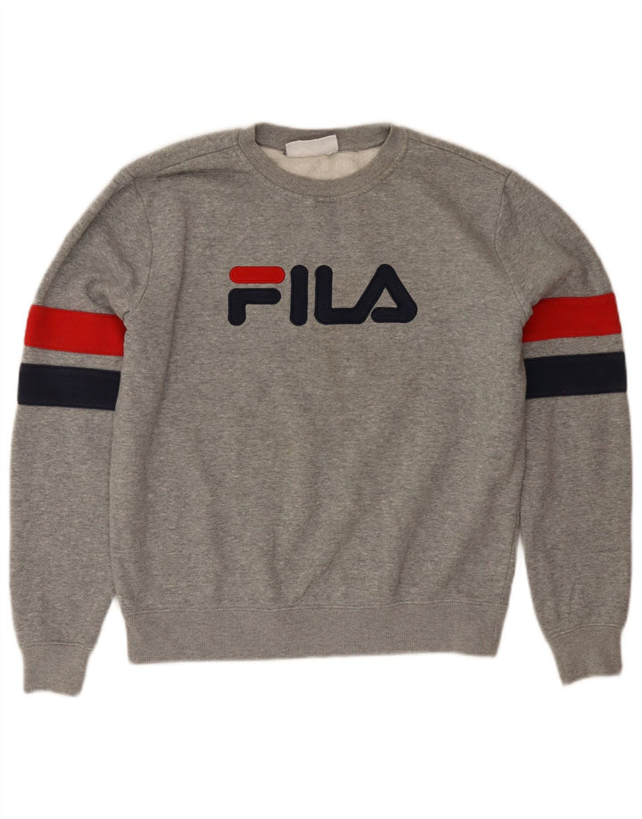 Felpa grafica da donna FILA Maglione UK 14 Colorblock grigio medio