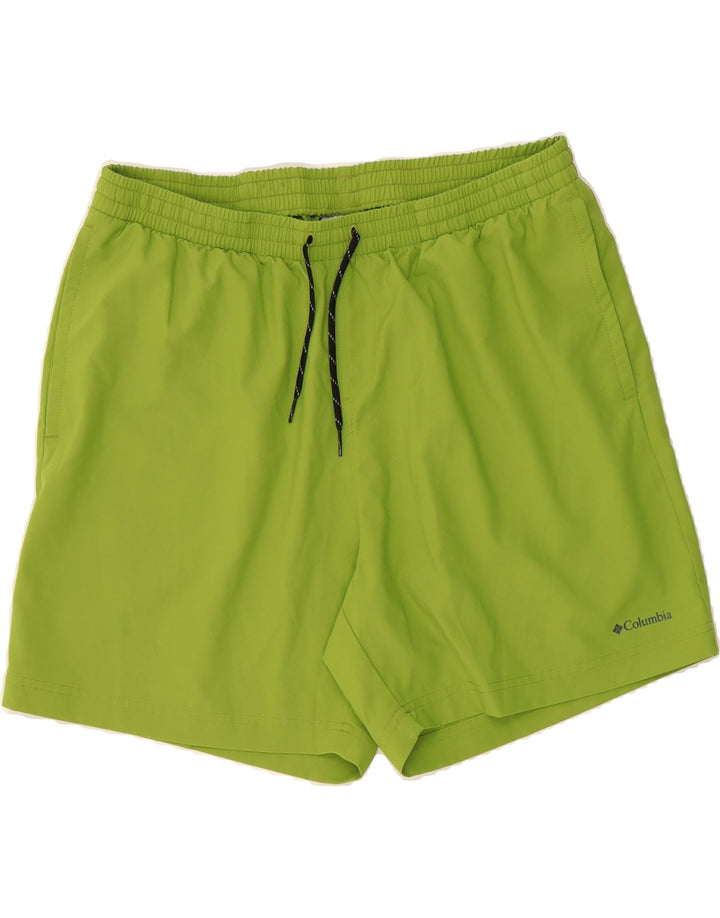 COLUMBIA Mens Swimming Shorts Large  Green Polyester Vintage Columbia and Second-Hand Columbia from Messina Hembry 