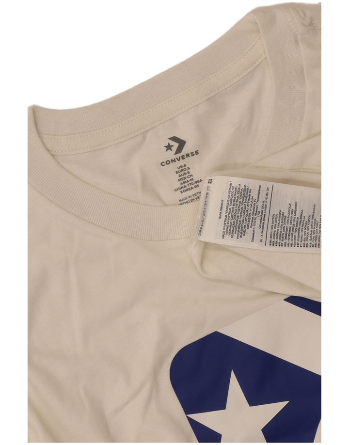 T-shirt grafica da uomo Converse Top piccola in cotone bianco