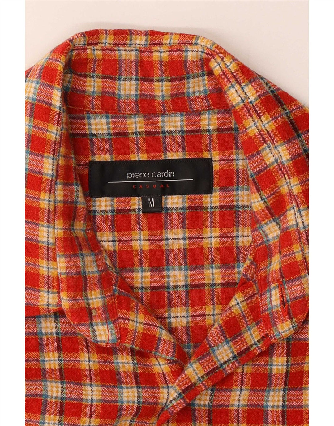 Camicia da uomo in flanella Pierre Cardin a quadri rossi medi