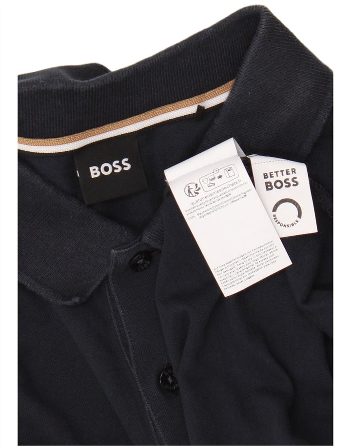 Polo da uomo Hugo Boss in cotone blu navy medio