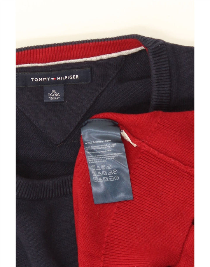 TOMMY HILFIGER Maglione maglione girocollo da uomo XL multicolore color block