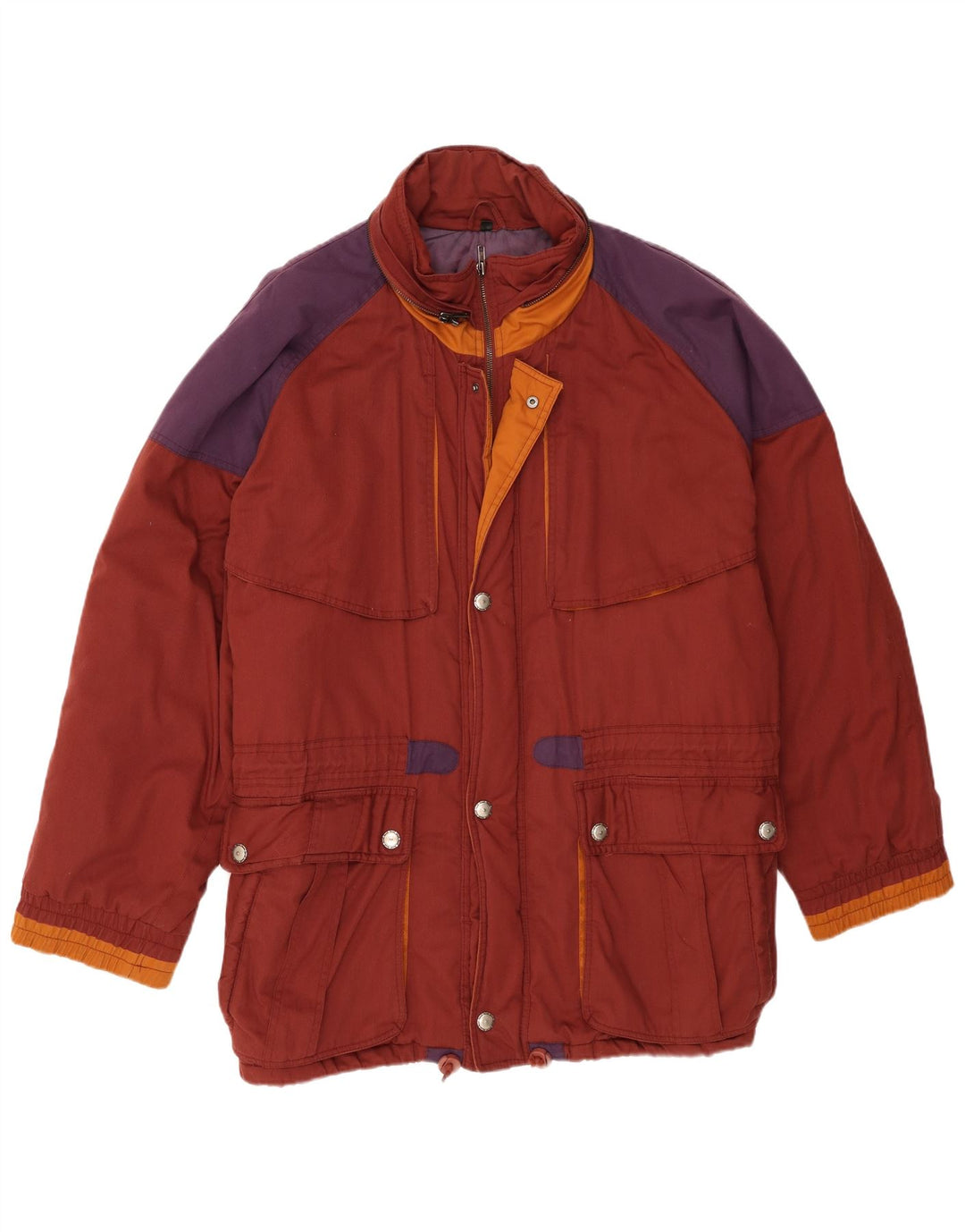 Giacca a vento vintage da uomo UK 42 XL Colorblock marrone