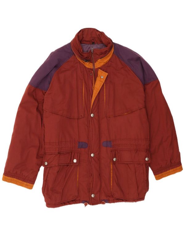 Giacca a vento vintage da uomo UK 42 XL Colorblock marrone