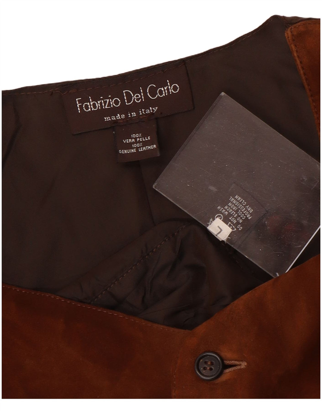 FABRIZIO DEL CARLO Gilet Uomo Scamosciato Grande Pelle Marrone