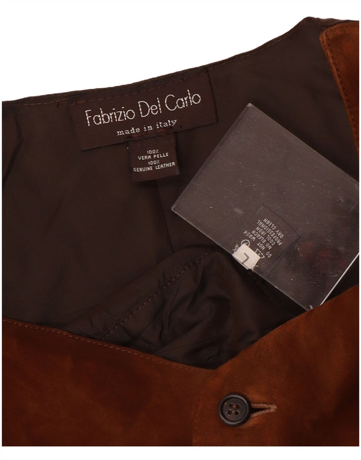 FABRIZIO DEL CARLO Gilet Uomo Scamosciato Grande Pelle Marrone