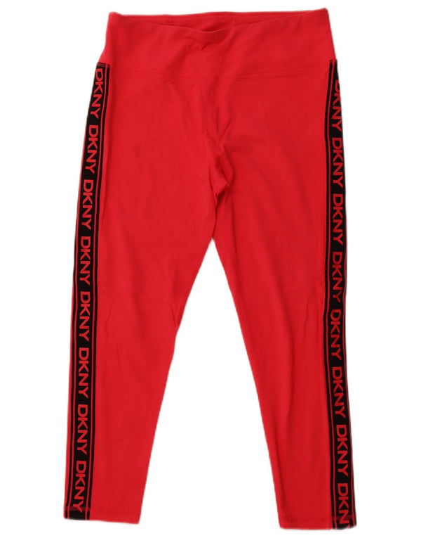 Leggings Capri grafici da donna DKNY UK 16 grande cotone color block rosa
