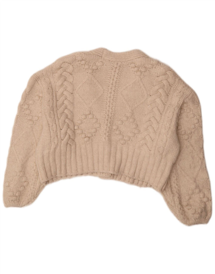 Maglione oversize da donna Zara UK 14 Acrilico bianco sporco medio