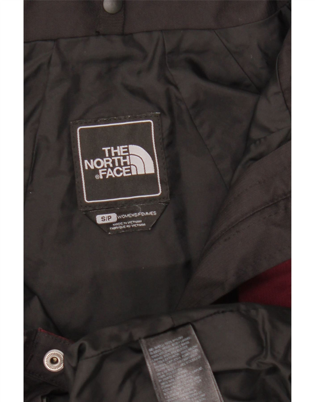 THE NORTH FACE Giacca a vento da donna UK 10 Small Maroon Colourblock