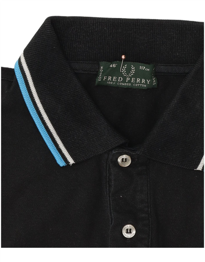 Polo da uomo Fred Perry grande in cotone nero