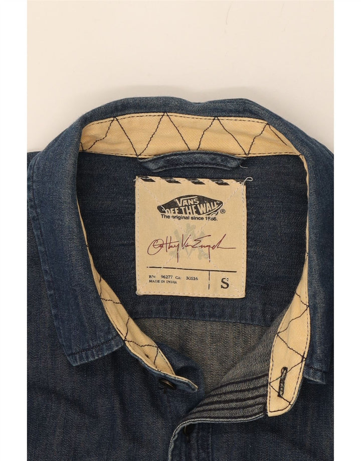 VANS Mens Denim Shirt Small Navy Blue Cotton Vintage Vans and Second-Hand Vans from Messina Hembry 