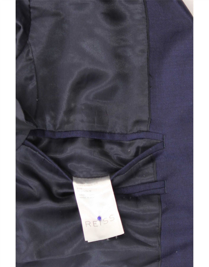 Giacca blazer da uomo a 1 bottone Reiss UK 36 piccola in lana blu navy
