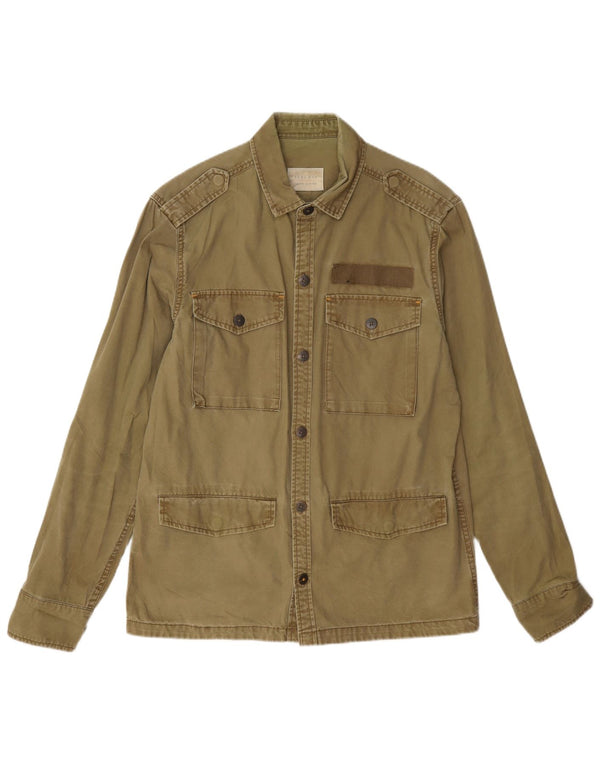 Camicia militare oversize da uomo Zara grande in cotone kaki