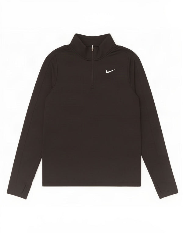 Top della tuta pullover Nike Dri Fit con zip e collo per ragazze 13-14 anni XL Nera