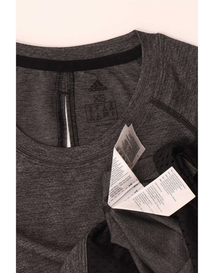 Adidas Maglia a maniche lunghe da donna UK 4/6 XS Poliestere color block grigio