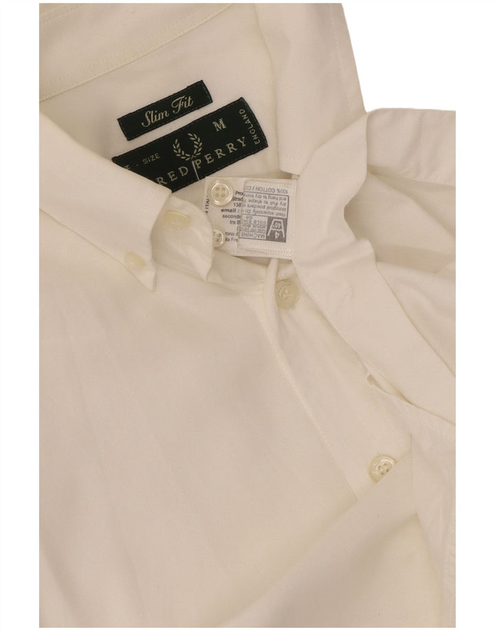 Camicia slim fit da uomo Fred Perry in cotone bianco medio