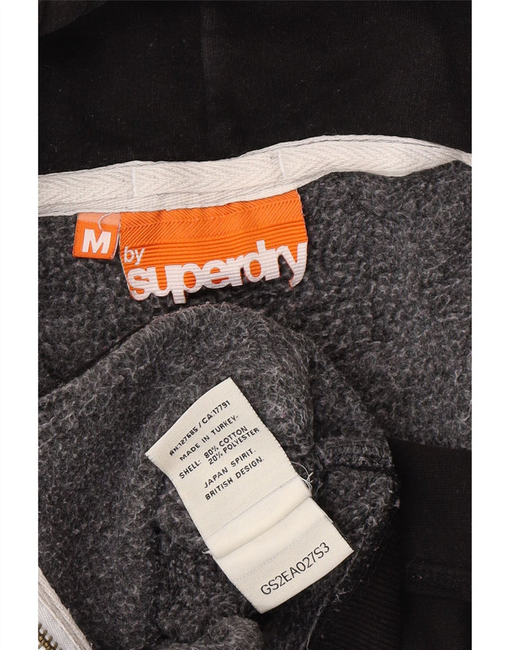 Maglione con cappuccio e zip da donna SUPERDRY UK 12 cotone nero medio