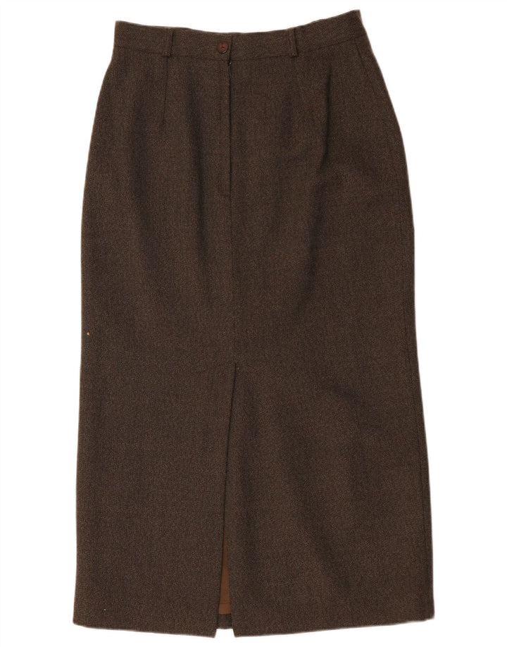 Gonna lunga da donna Endora UK 14 media W30 lana marrone
