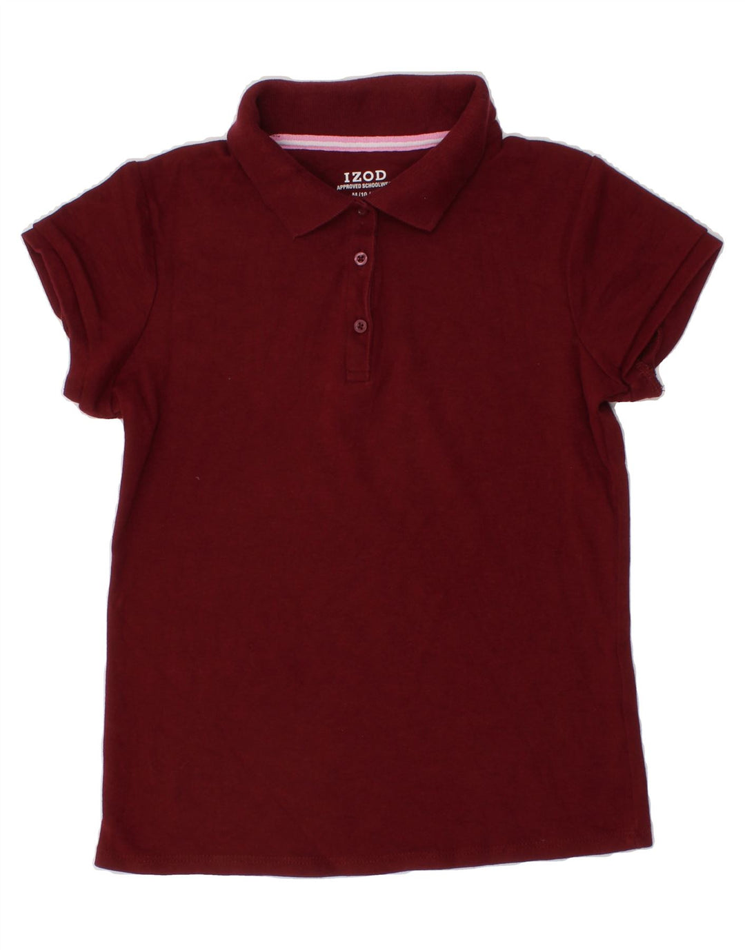 IZOD Girls Regular Fit Polo Shirt 10-11 Years Medium  Maroon Classic Vintage Izod and Second-Hand Izod from Messina Hembry 