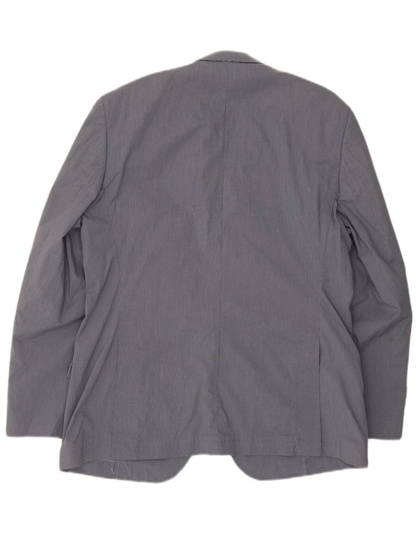 Angelo Litrico Mens 2 Button Blazer Jacket IT 54 2XL Grey Pinstripe