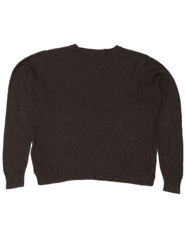 Maglione maglione girocollo oversize da donna Marks & Spencer UK 16 grande nero