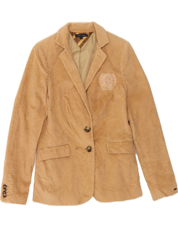 TOMMY HILFIGER Womens 2 Button Corduroy Blazer Jacket UK 8 Small Beige Vintage Tommy Hilfiger and Second-Hand Tommy Hilfiger from Messina Hembry 