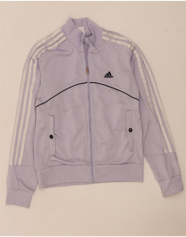 Adidas Girls Tracksuit Top Jacket 13-14 Years Purple Polyester