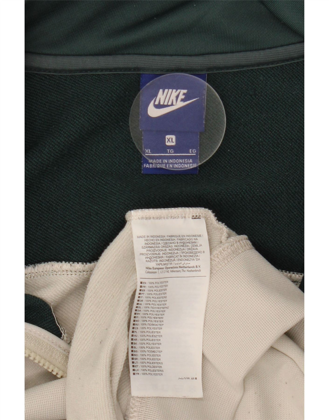 Giacca da tuta da uomo Nike XL in poliestere color block bianco
