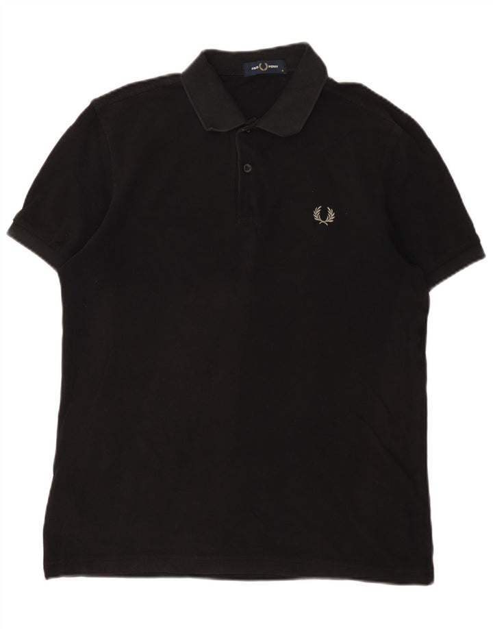 Polo da uomo Fred Perry in cotone nero medio