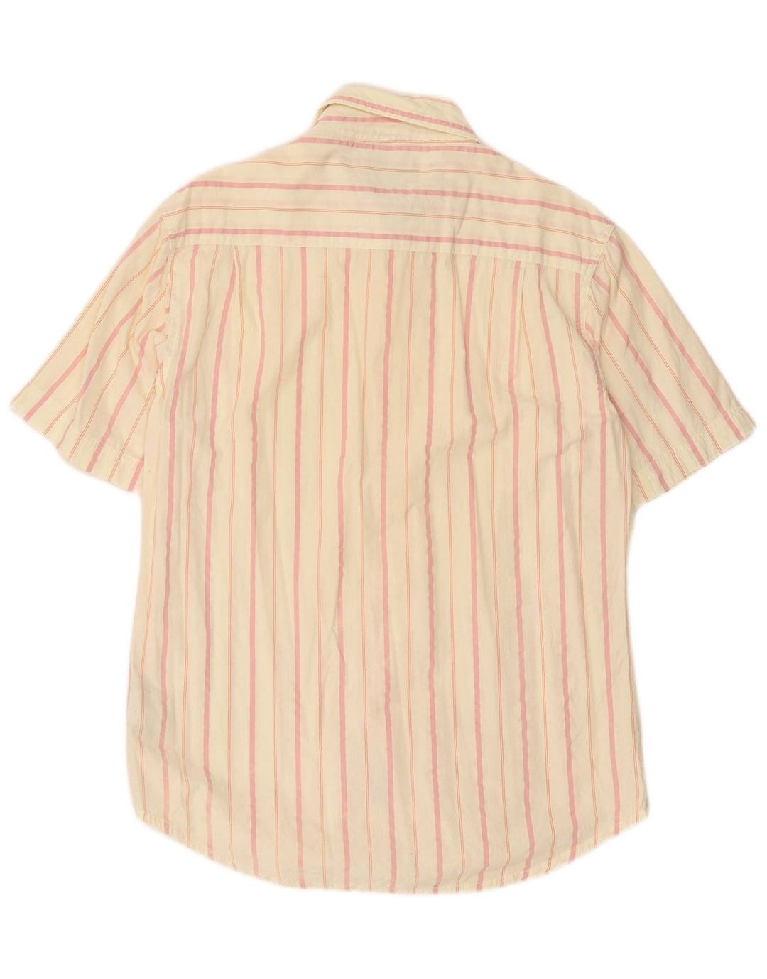 Camicia Fila da uomo a maniche corte in cotone a righe bianco sporco medio