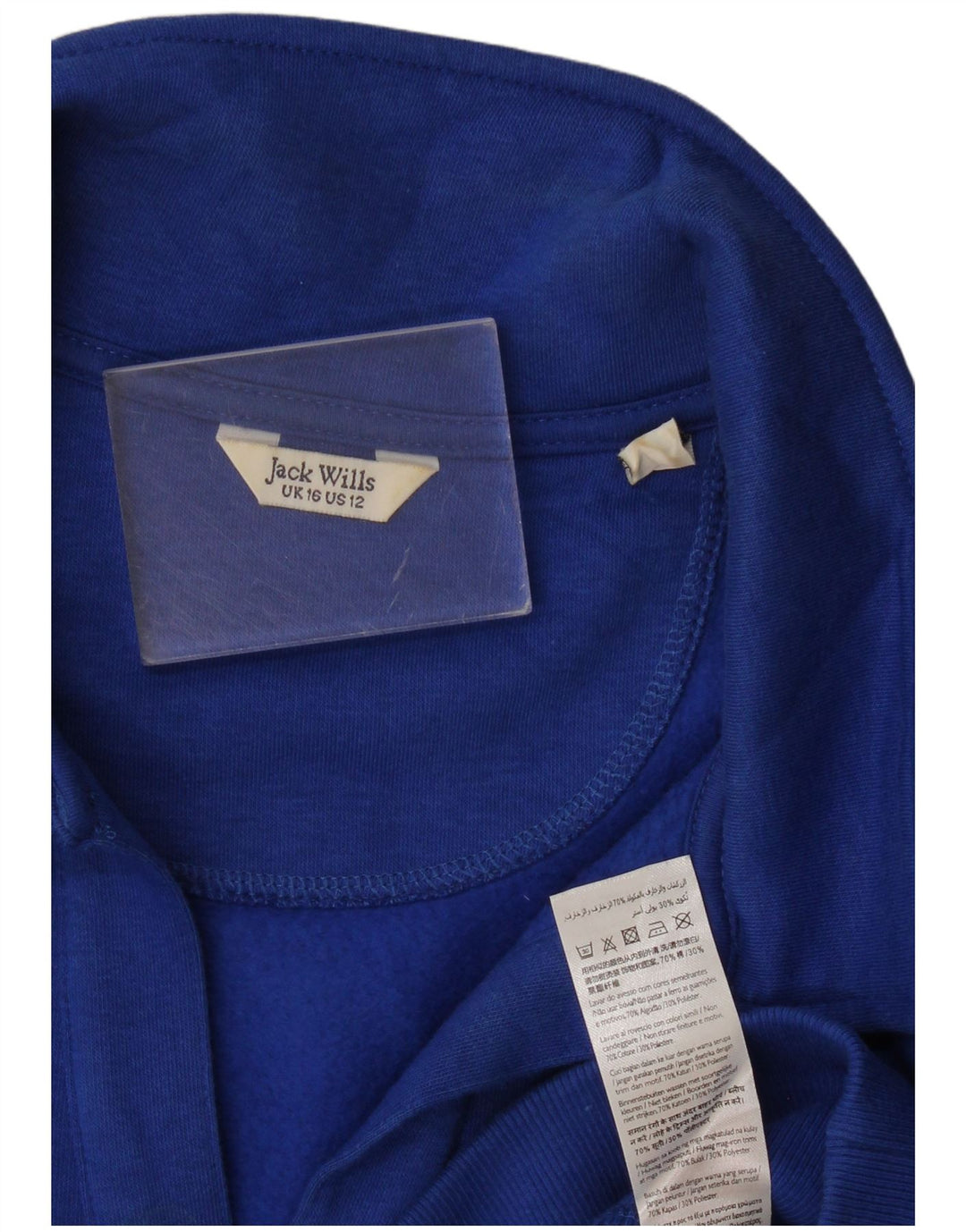 Felpa corta oversize da donna Jack Wills UK 16 grande blu