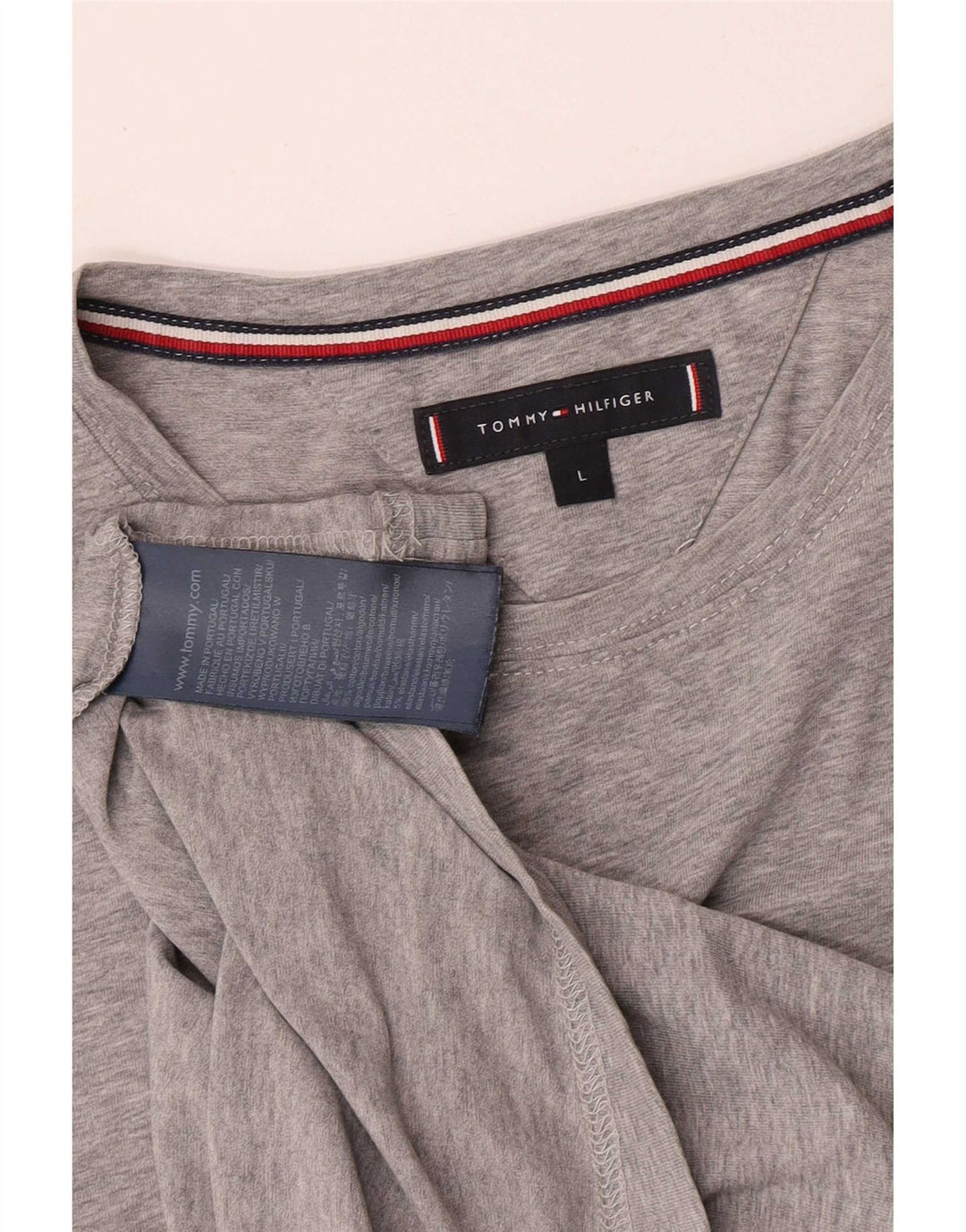 T-shirt da uomo Tommy Hilfiger Top grande in cotone grigio