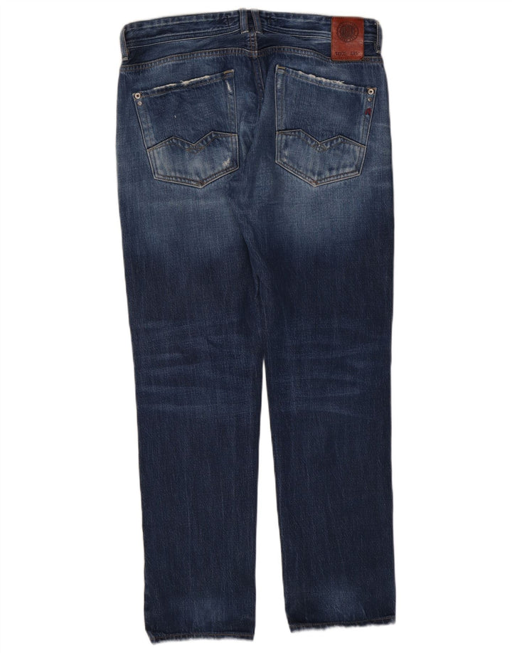 Replay Jeans dritti da uomo Rob W32 L30 in cotone blu