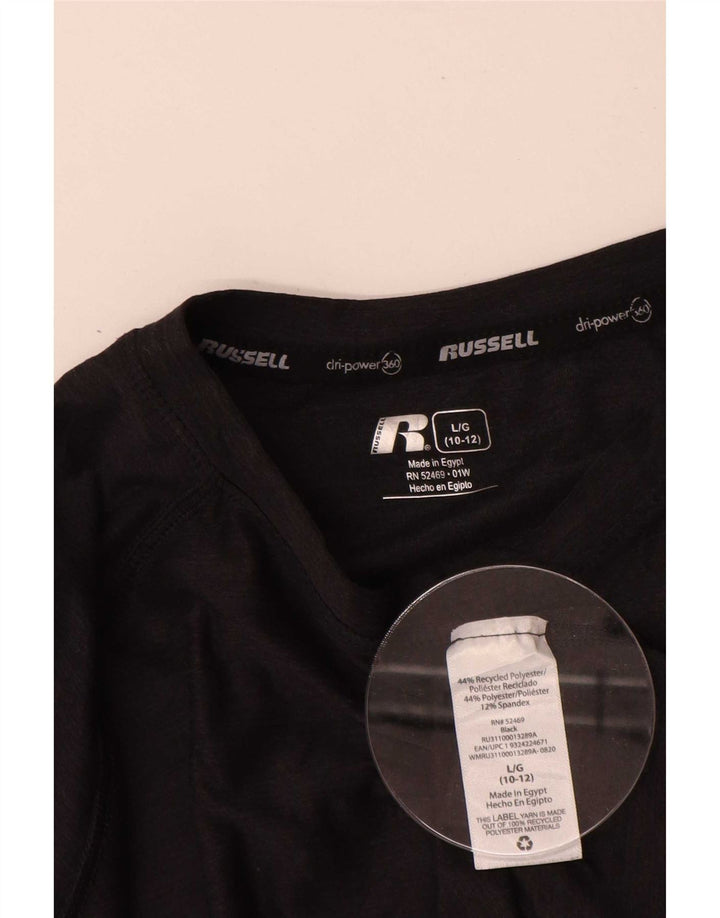 Maglietta Russell Athletic da ragazzo Dri-Power a maniche lunghe 11-12 anni, grande, nera