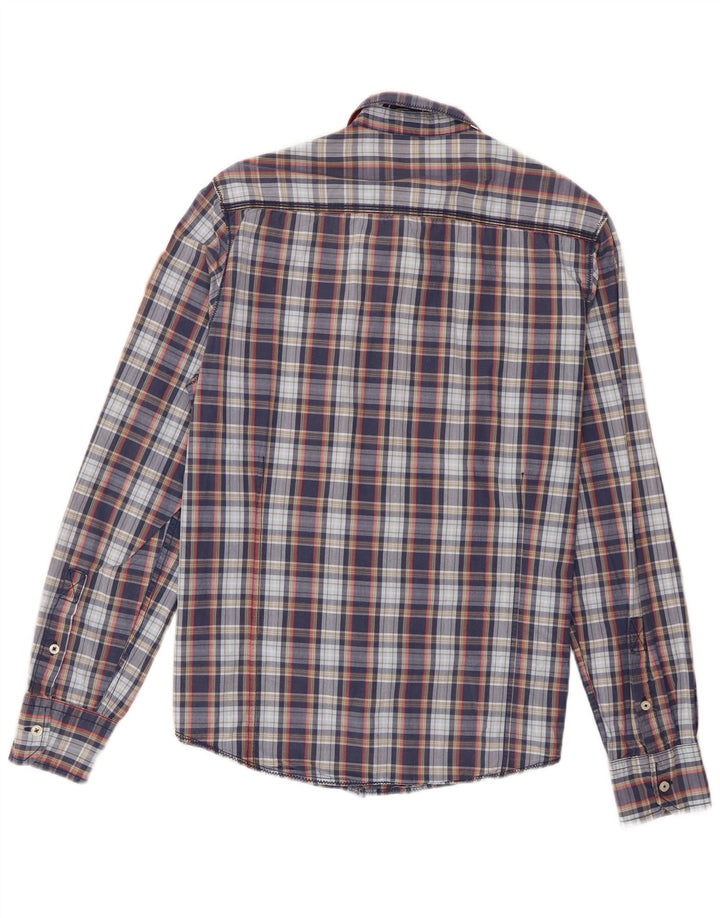 Camicia da uomo Napapijri in cotone a quadri grandi blu